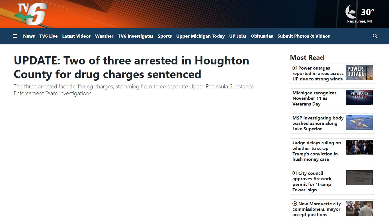 UPDATE: Two of three arrested in Houghton County for drug charges sentenced