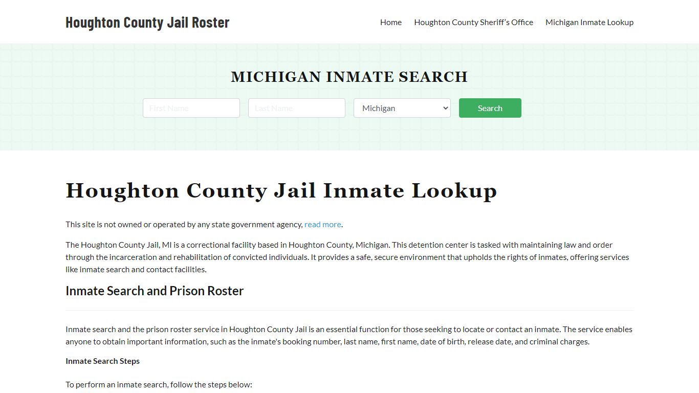 Houghton County Jail Roster Lookup, MI, Inmate Search