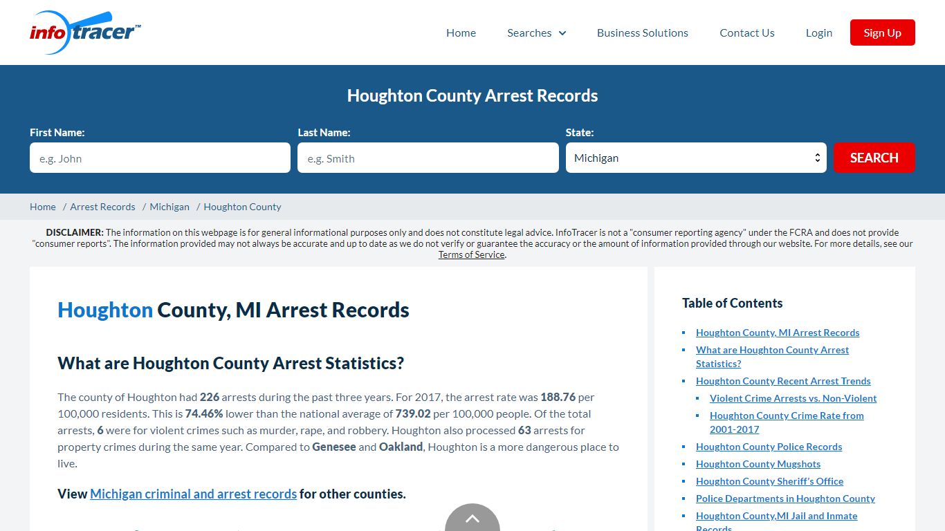 Houghton County, MI Arrests, Mugshots & Jail Records - InfoTracer